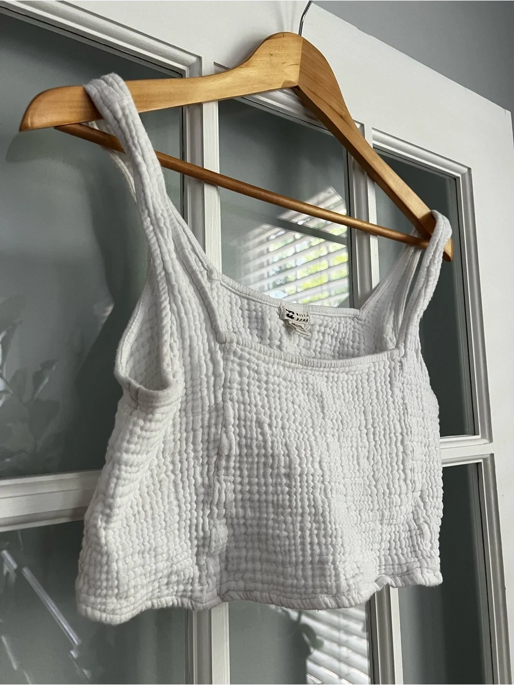 Billabong White Quilted Square-Neck Crop Top - Picture 5 of 5
